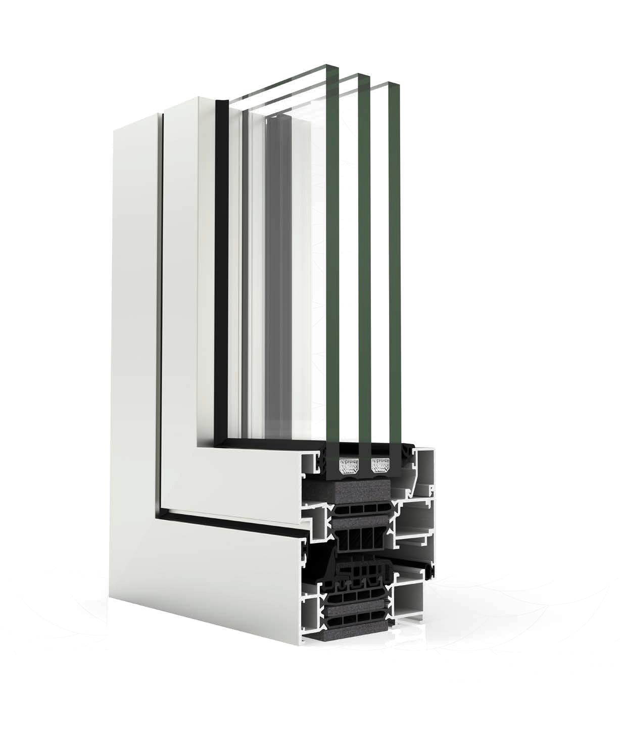 Secțiune transversală printr-un profil de aluminiu Cortizo COR 80